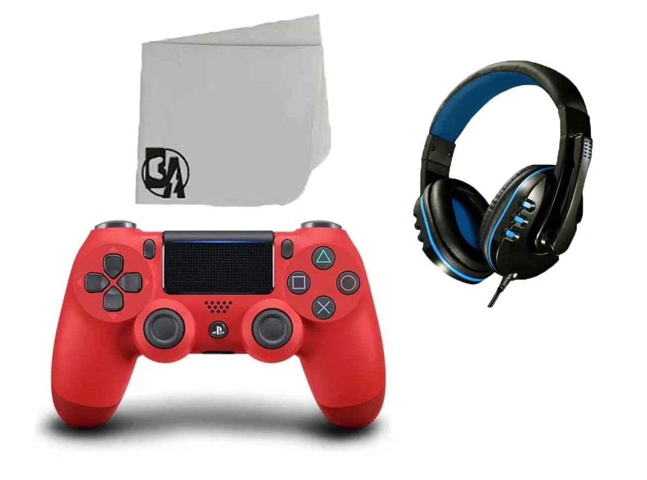 Sony PS4 DualShock 4 Wireless Controller with Headset BOLT AXTION Bundle Used