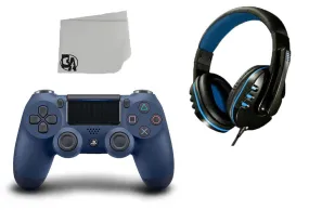 Sony PS4 DualShock 4 Wireless Controller with Headset BOLT AXTION Bundle Used