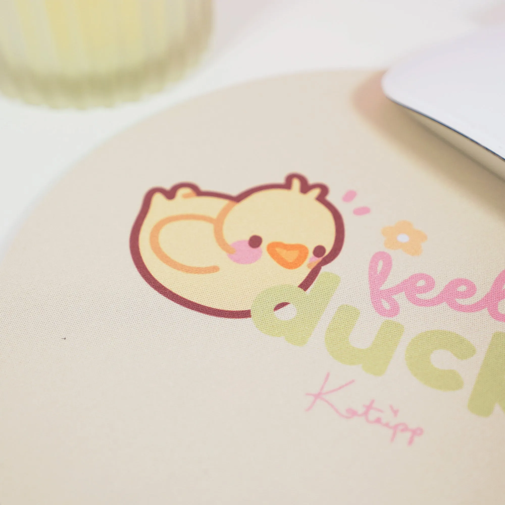 Spring Ducks & Daffodils Katnipp Duckling Mouse Pad - 'Feeling Ducky'