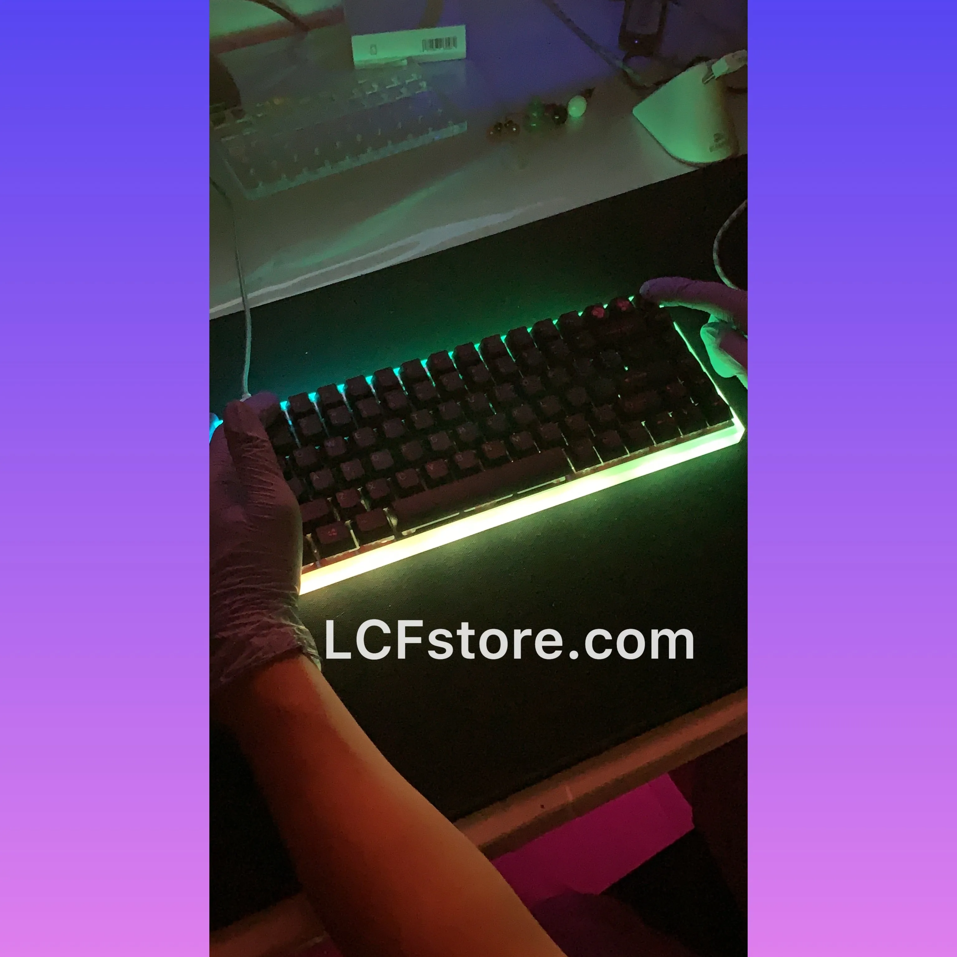 Under Glow Miami Nights RGB Custom Keyboard