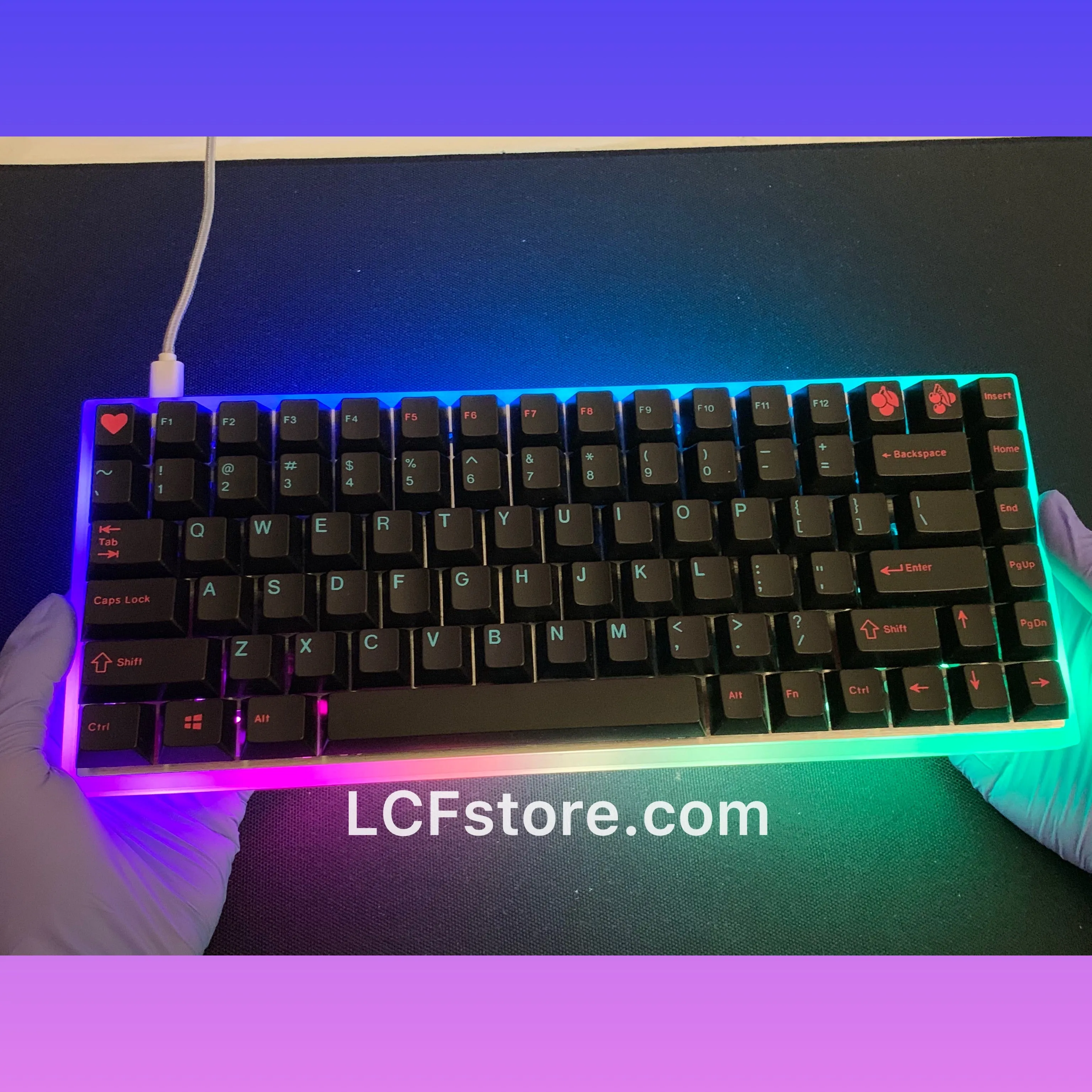 Under Glow Miami Nights RGB Custom Keyboard
