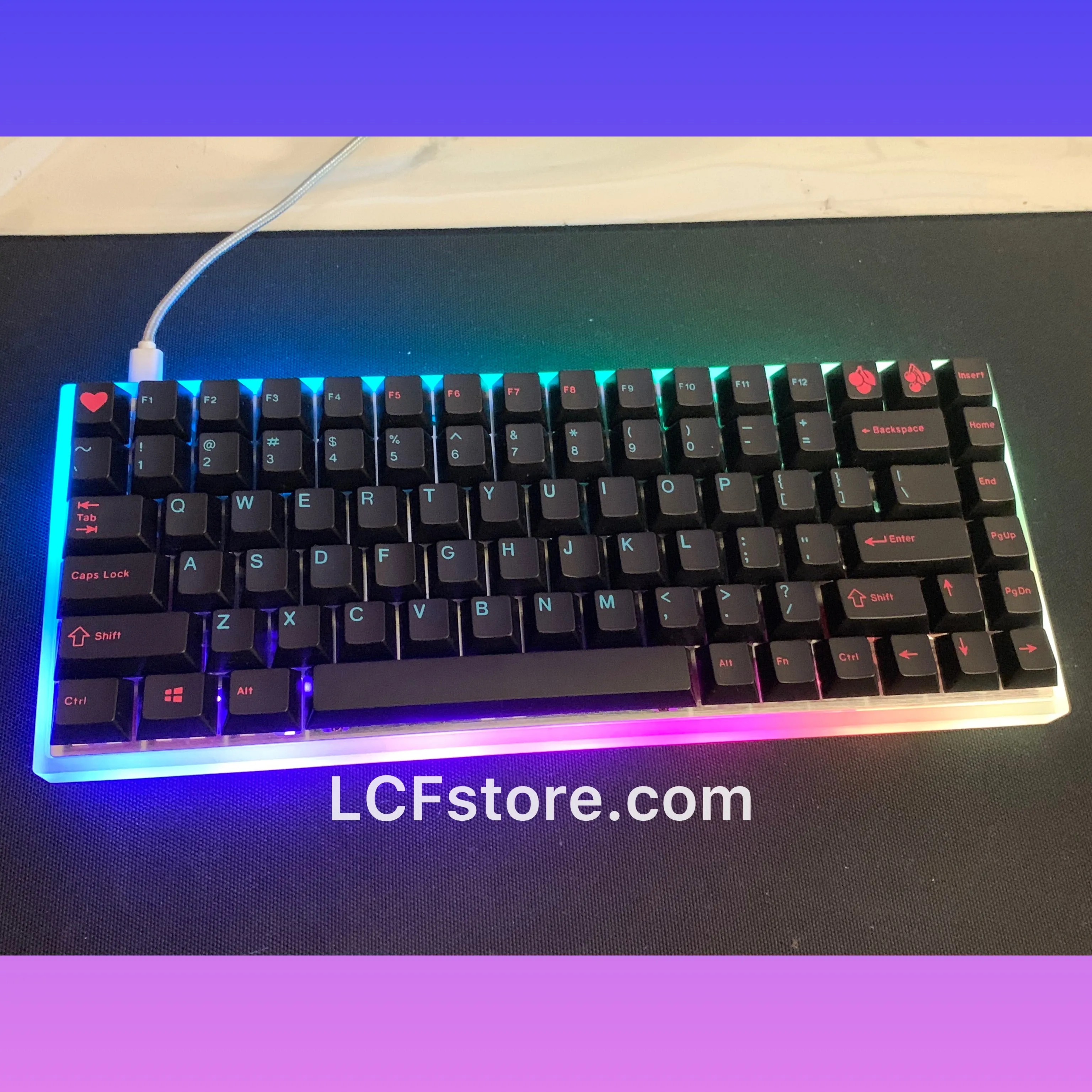 Under Glow Miami Nights RGB Custom Keyboard