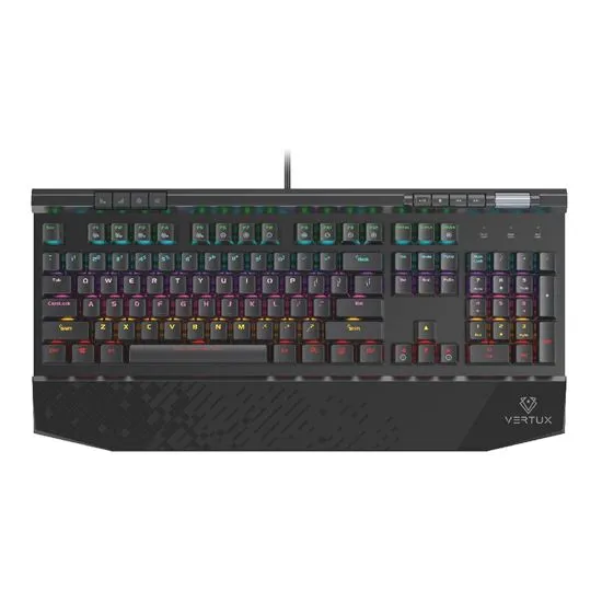 Vertux Hyper Action Mechanical Gaming Keyboard, LED Backlight, Black Mechanical Keys, Black