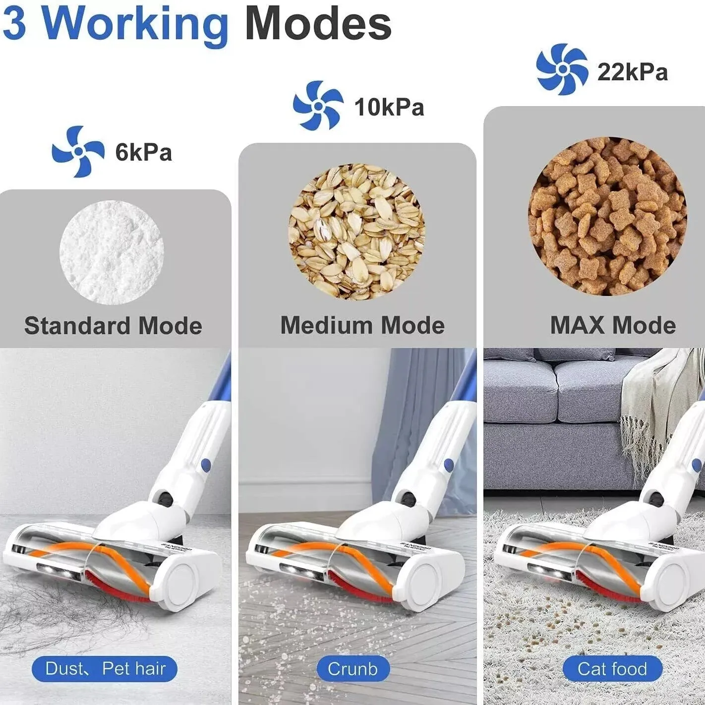 WHALL EV-691 Cordless Vacuum Cleaner 4-in-1 Foldable Cordless Stick (Refurbished)